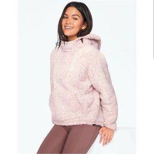 PINK Victoria's Secret Pink Plush Sherpa Fleece Teddy Hooded Sweatshirt Size S
